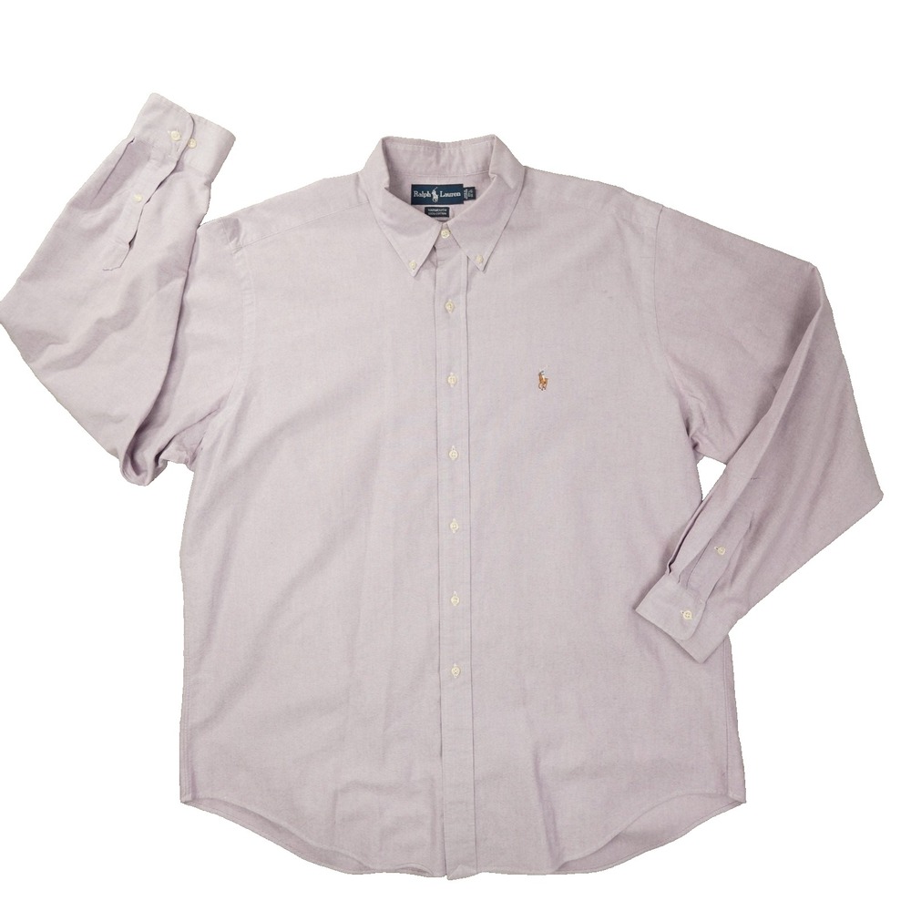 Ralph Lauren Yarmouth Button Up Shirt Men's 17.5 36/37 Purple Oxford Classic